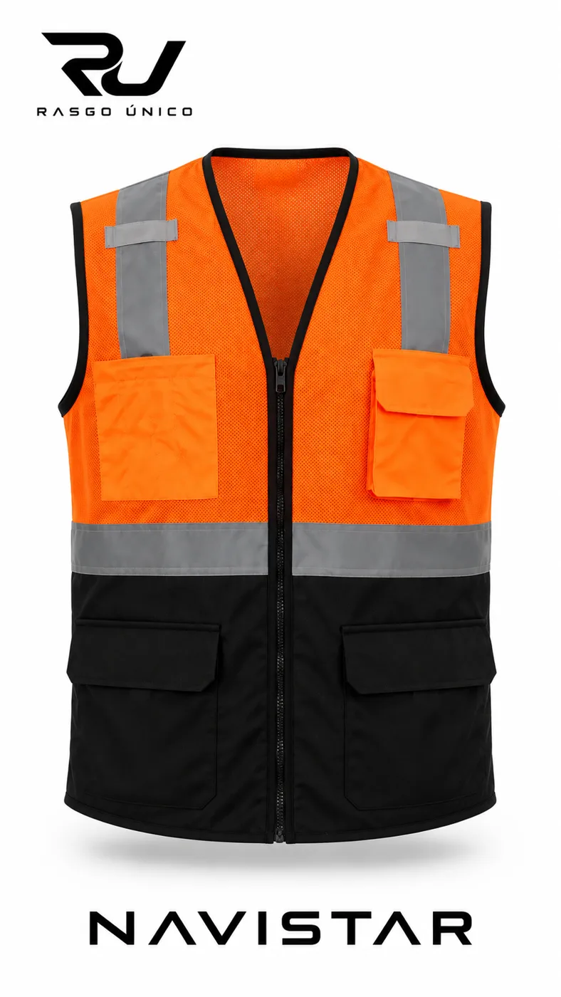 Chaleco Navistar Naranja / Negro, Prenda · frente