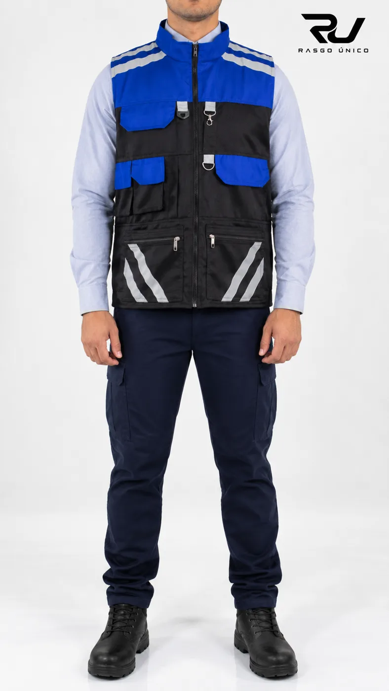 Chaleco Varcity Azul rey / Negro
